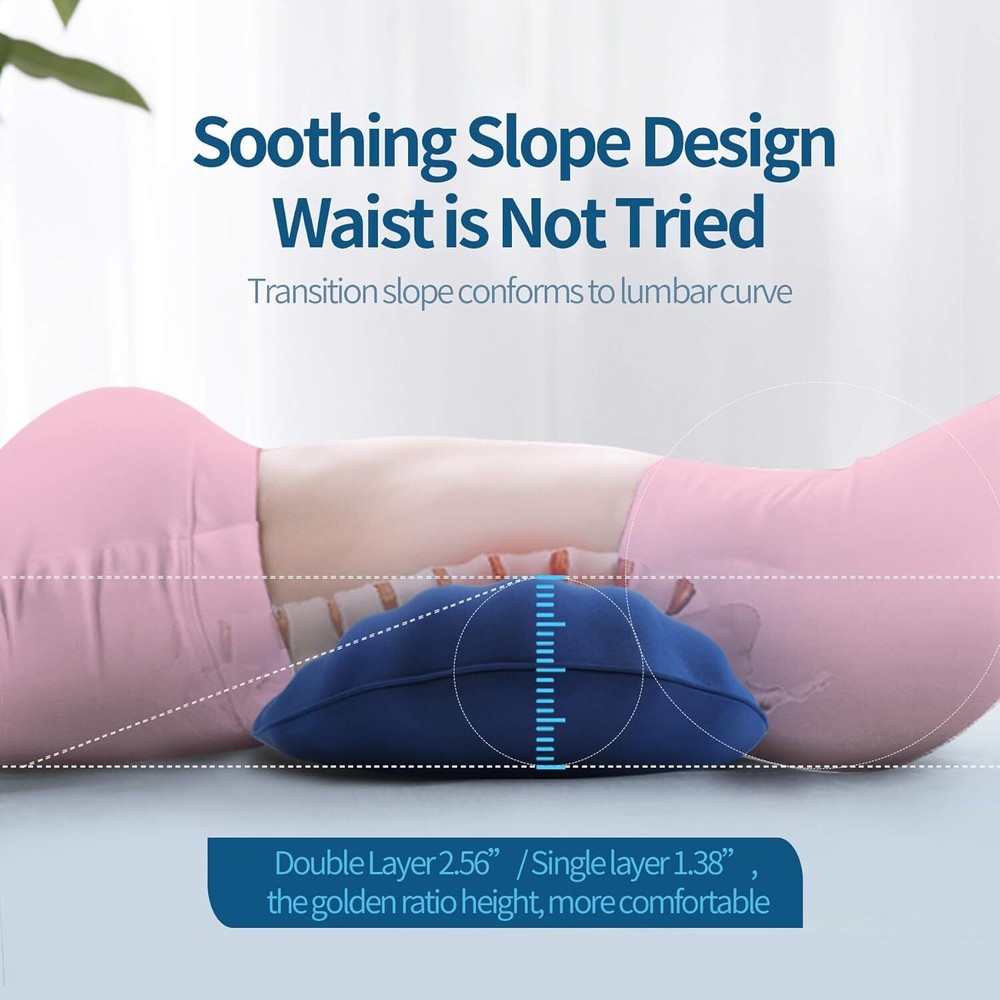 RESTCLOUD Adjustable Lumbar Support Includes a removable pad, Dark Blue