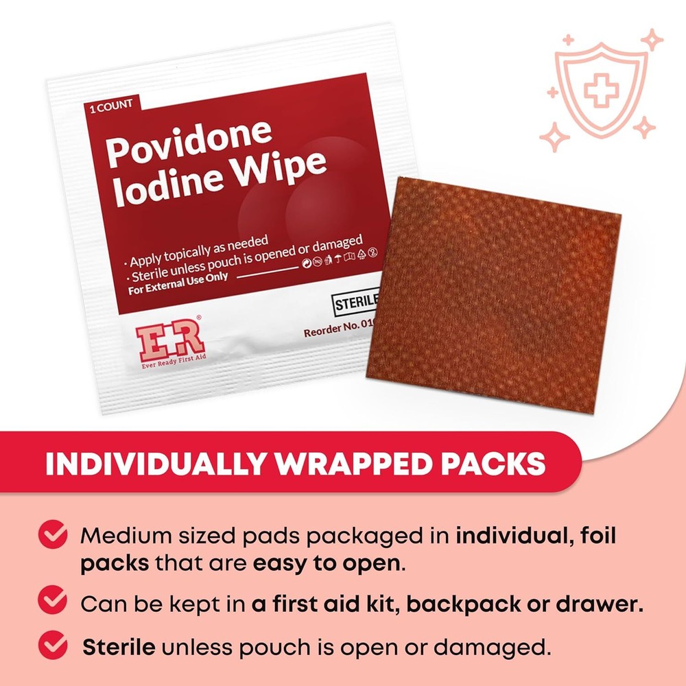 Ever Ready First Aid Povidone Iodine Wipes