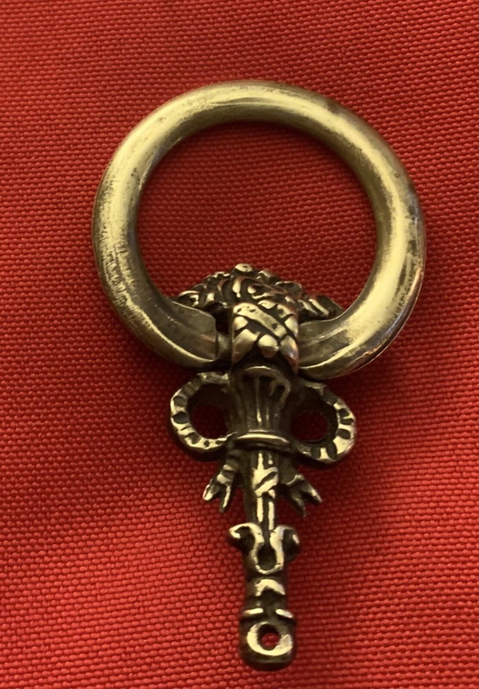 BRASS ORNATE VICTORIAN FRENCH PROVINCIAL antique hardware drawer pull Drop ring
