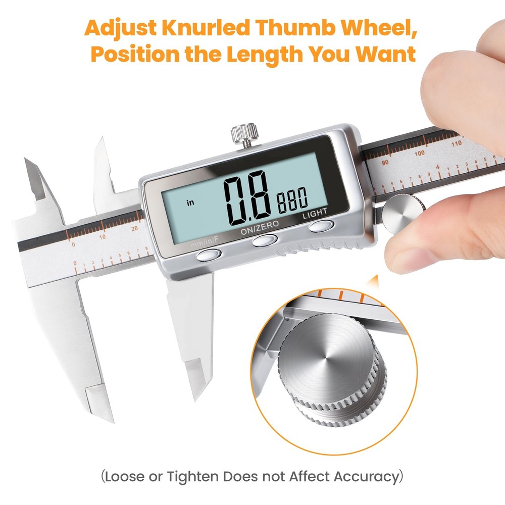 HARDELL Digital Caliper, Rechargeable Caliper Measuring Tool with Backlight L...