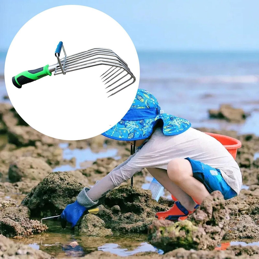 Hand Rake Gardening Tool Weeding Small Versatile Rubber Handle Cultivating