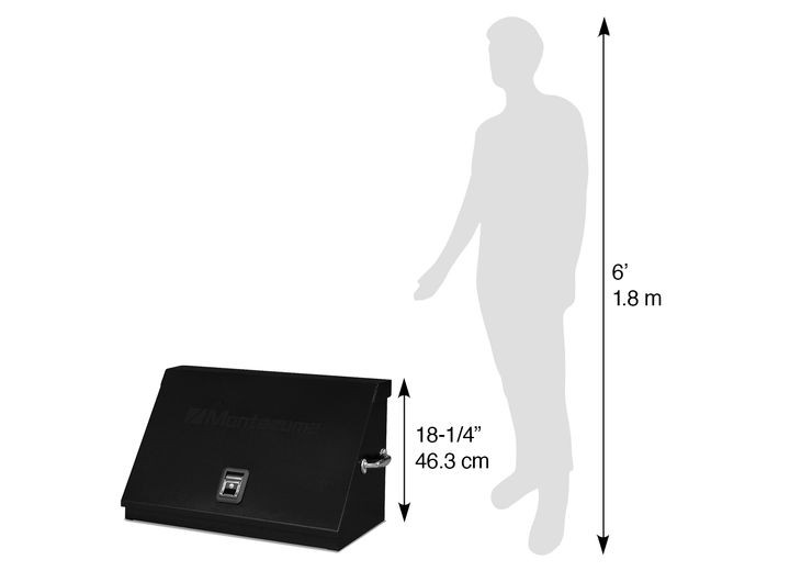 Montezuma ME300B 30" x 15" Triangle Toolbox, Steel, Black