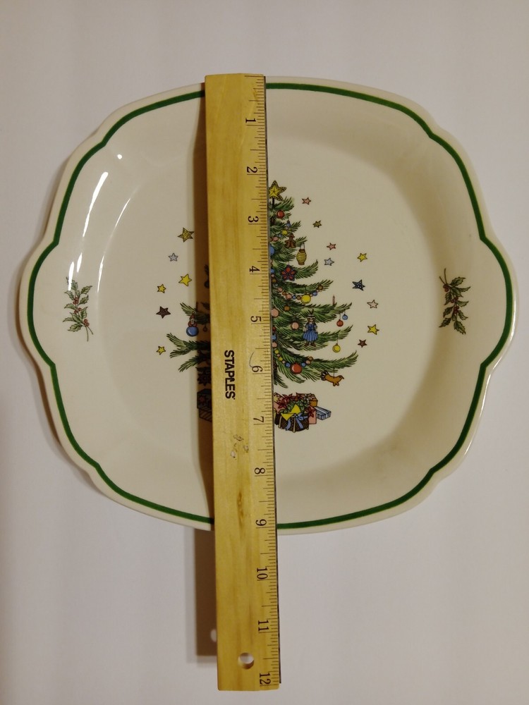 Nikko Christmas Tree Cake/Cookie Serving Platter 10"