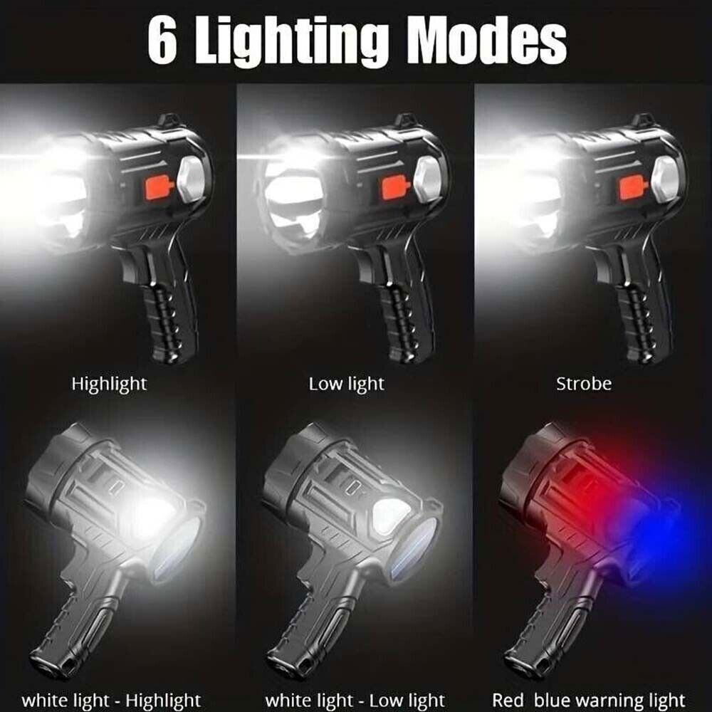 3PC Solar/USB Rechargeable LED Spotlight Flashlight Searchlight 9000000LM Bright