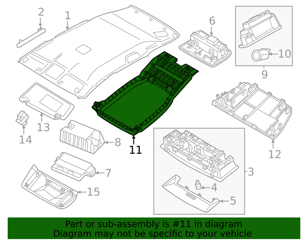 Genuine Nissan Reading Light Bracket 26439-7LA0A