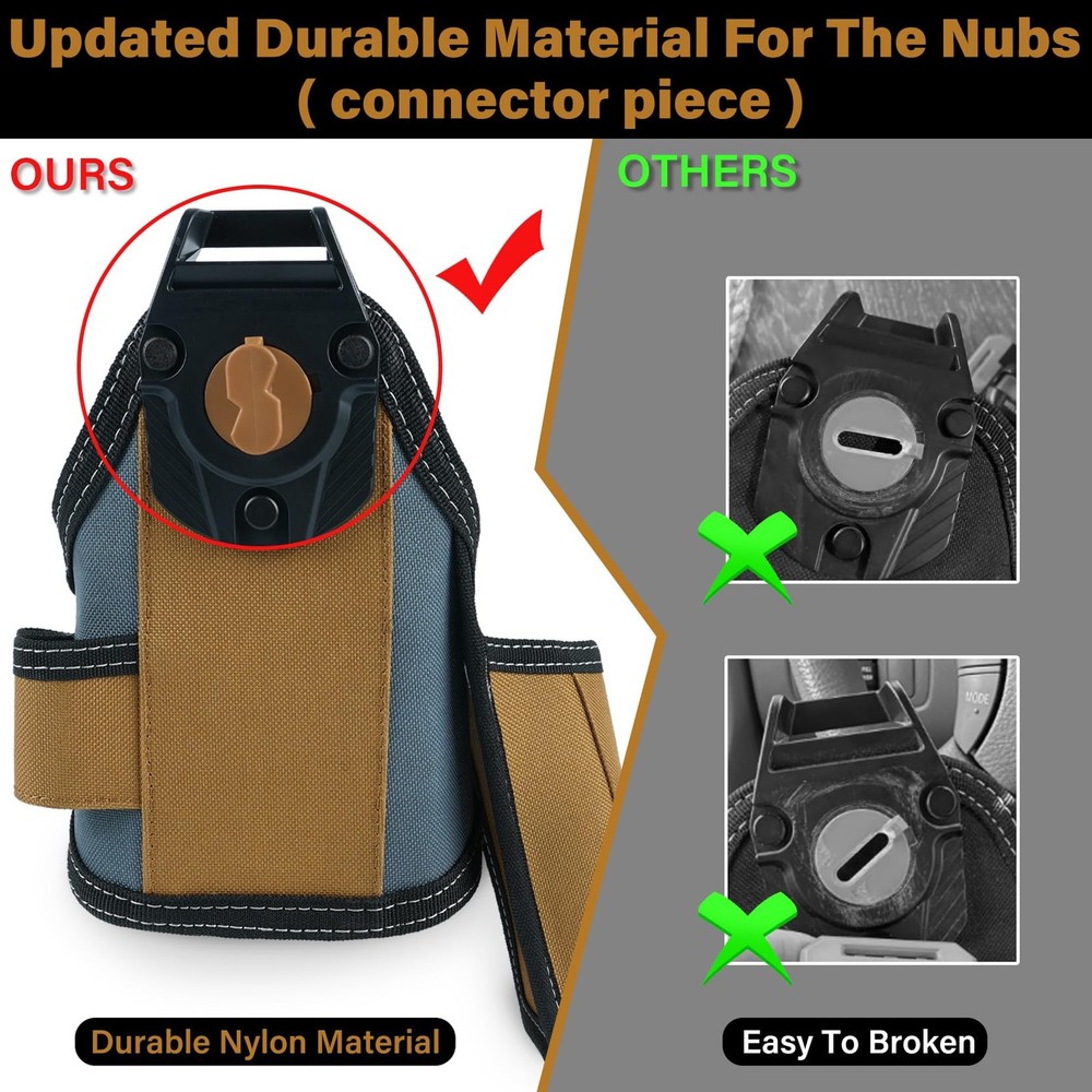 7Pocket Technician Pouch Small Tool Belt Clip Larger Pockets Loop Holder