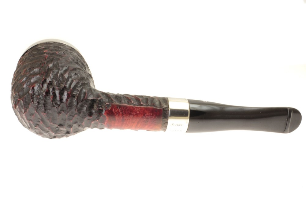 Peterson Hand Made "The House Pipe" Rusticated Silver Cap - Billiard