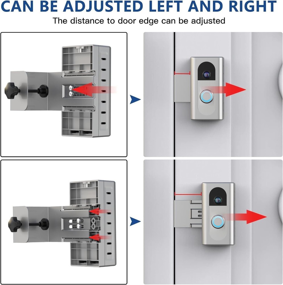 Secure Silver Video Doorbell Mount: Adjustable Bracket for Ultimate Protection