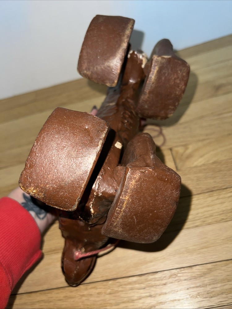 Antique Pull Toy Dog Child’s Pull Behind Early 20th C Composite Spaniel Decor