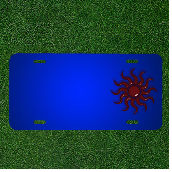 Custom Personalized License Plate With Add Names To Icon Sun Design