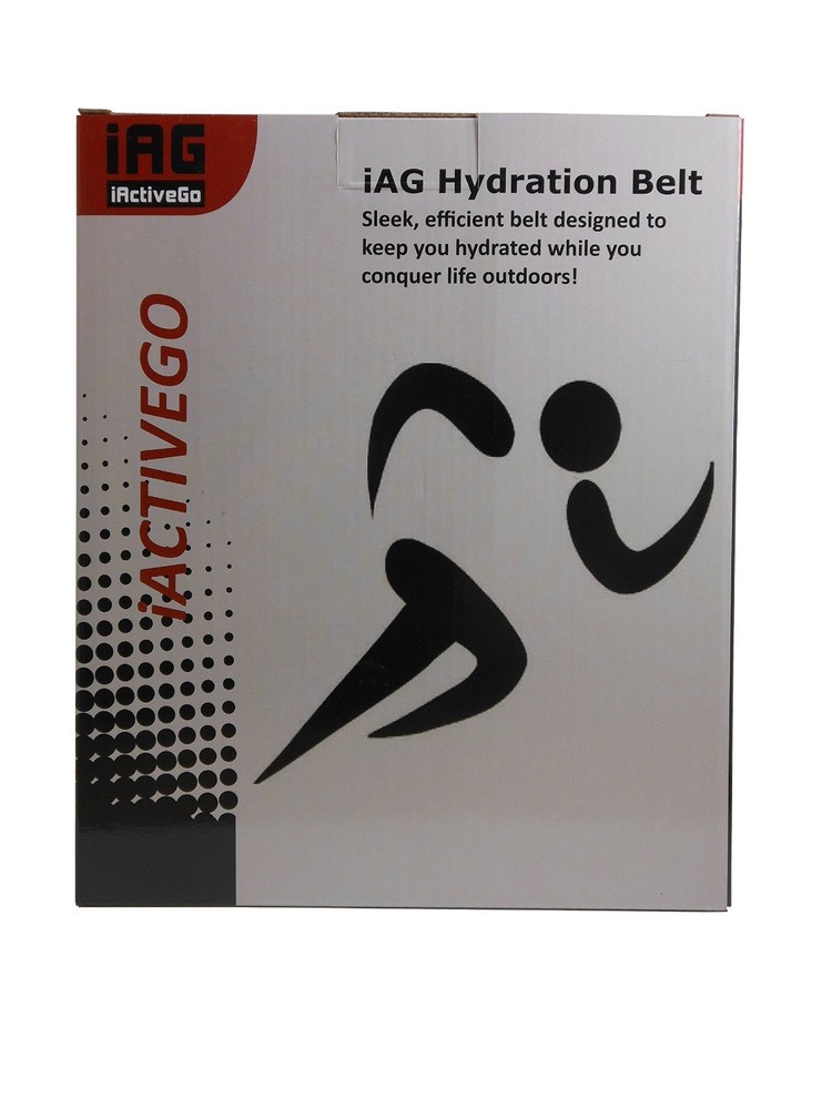 iACTIVEGO Running Belt: (2) Leak-Free Hydration Bottles-Adjustable Belt