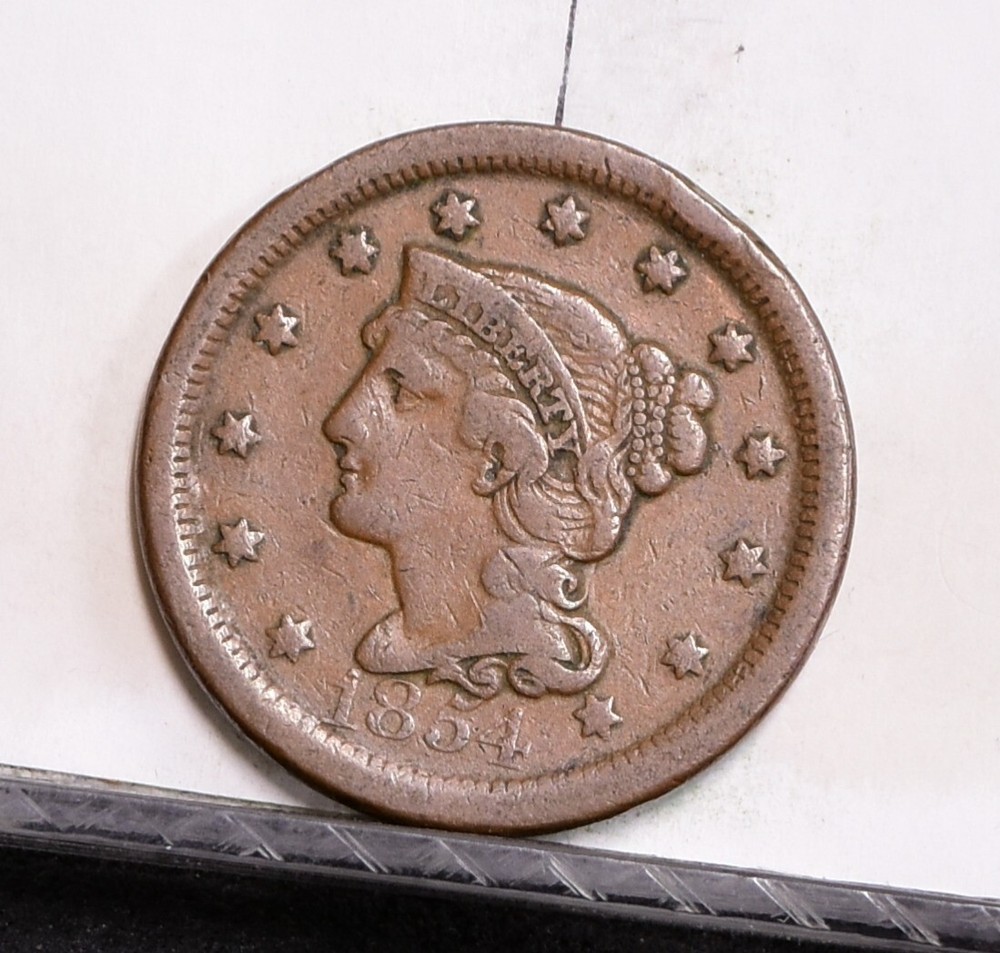 1854 Large Cent - Fine (#57822-L)