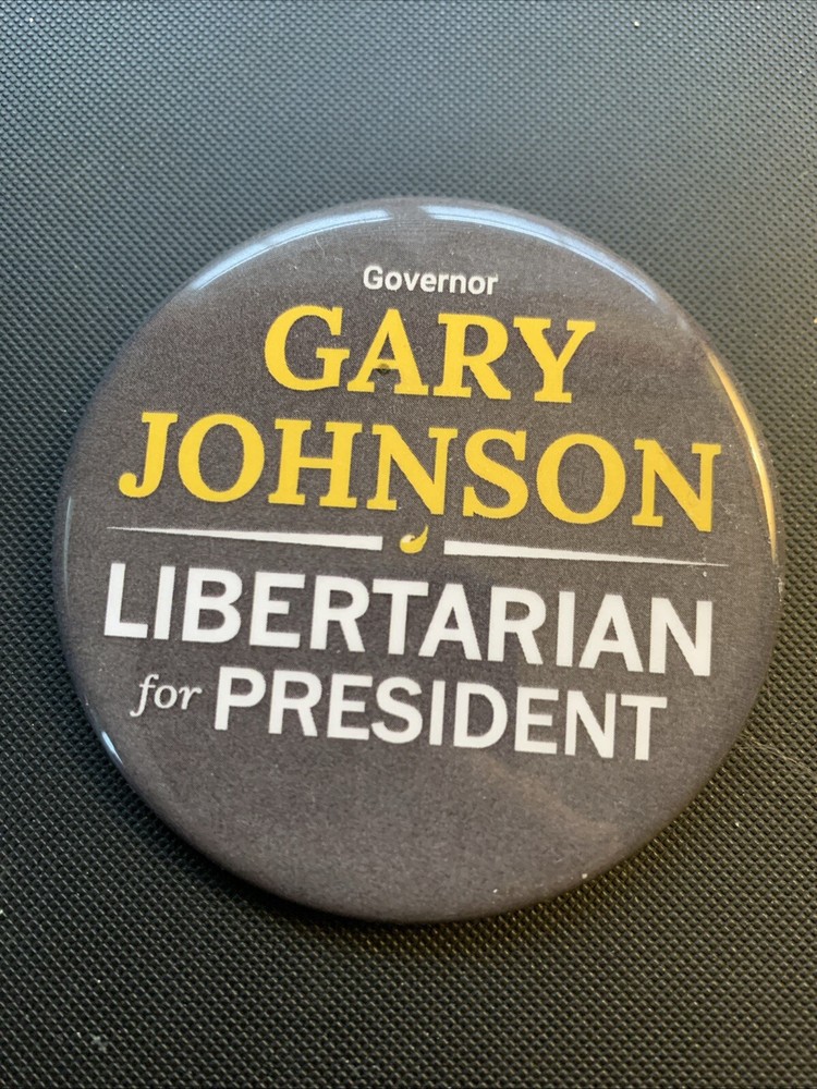 Gary Johnson Libertarian For President Campaign Pinback Button