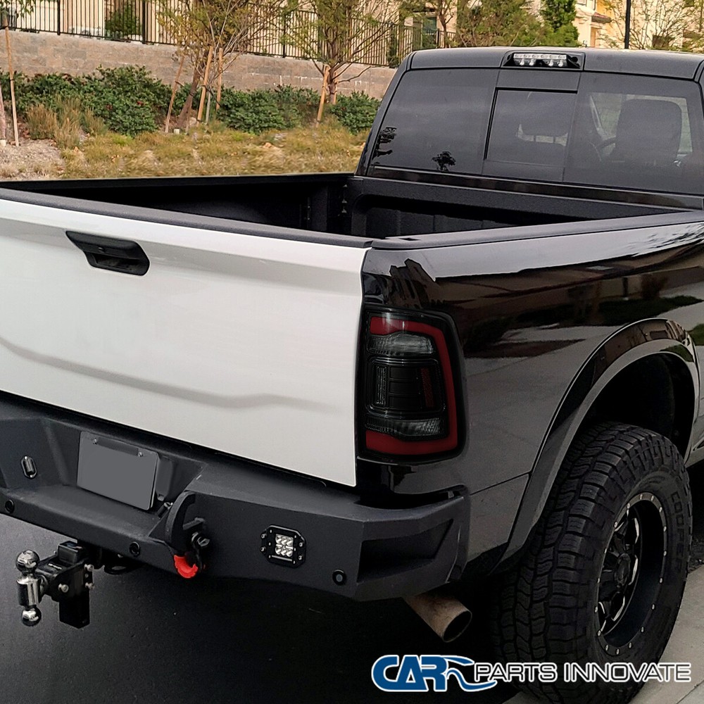 Fits 2013-2018 Ram 1500 2500 3500 Black/Smoke LED Tail Lights Sequential Signal
