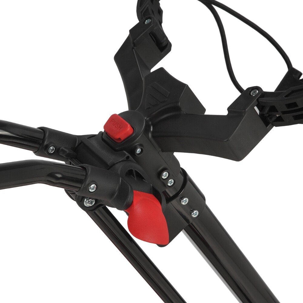 Caddymatic Golf X-Lite One-Click Folding Pull/Push Golf Cart Black/Red