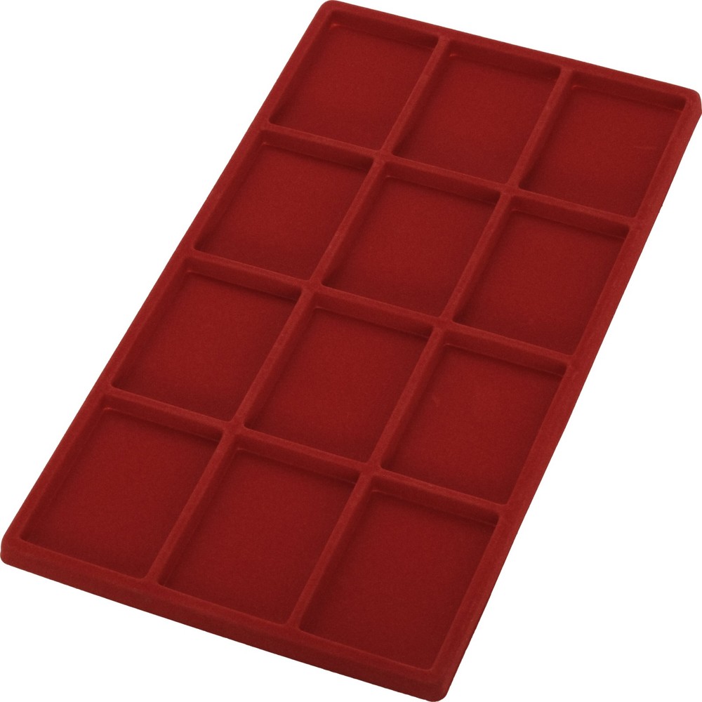 5 Red 12 Compartment Display Tray Inserts