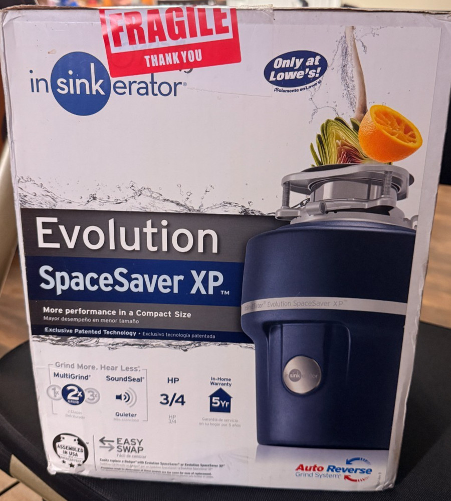 INSINKERATOR Quiet Evolution Space Saver XP 3/4 HP Garbage Disposal NEW SEALED