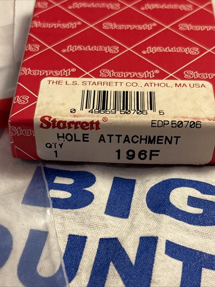 Starrett USA Dial Indicator Hole Attachment 196F w/ Box