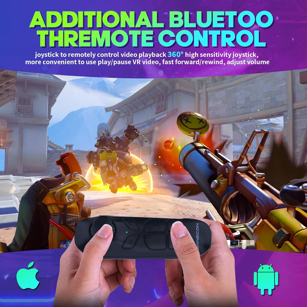 VR Headset for Smartphones with Bluetooth Controller, HD Aspheric Lens | Adjusta