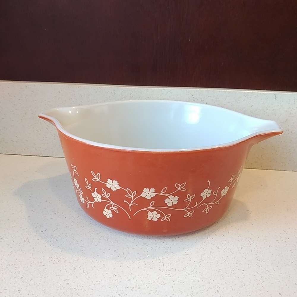 Pyrex small vintage bowl fall or summer baking dish