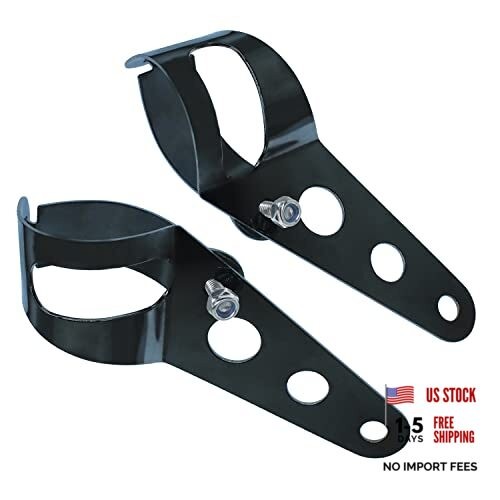 35-43mm Fork Headlight Mounting Bracket, Universal Motorcycle Headlight Black