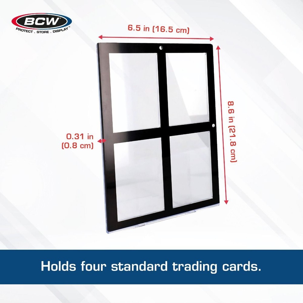 2 BCW Black Border Magnetic 35pt. Standard Sized 4-Card Holders