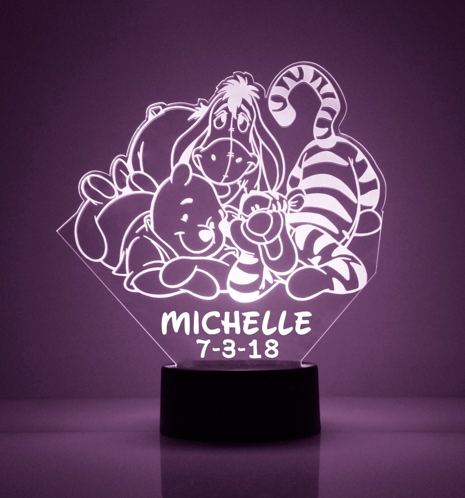 Winnie the Pooh & Tigger FREE LED Night Light Lamp with Remote Control Light