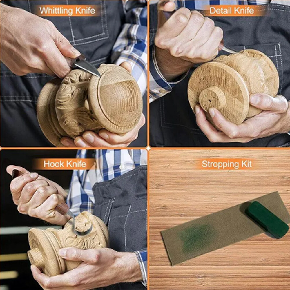 10 Piece Wood Carving Tools Hand Chisel Tool Set Professional Woodworking Gouges