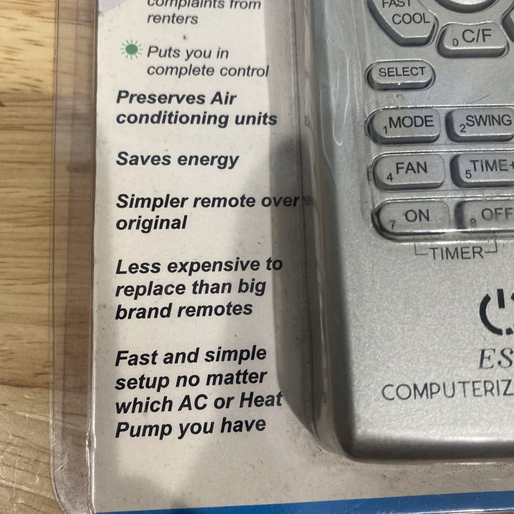 Enrgy Save ES-1 A/C Universal Remote Control w/ Secret Limit Lock, Programable