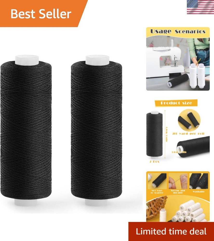 Sewing Thread, 200 Yards Per Roll Black Thread for Sewing, Sewing String for ...