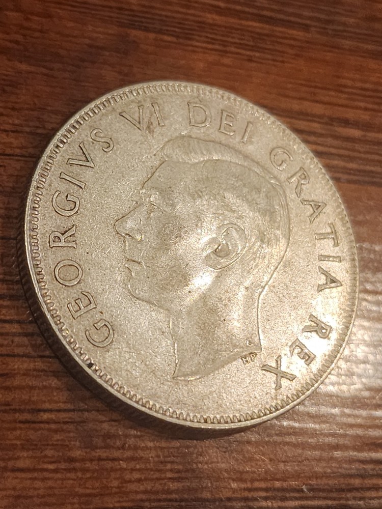 1950 Canada 50 Cents Design Silver Coin
