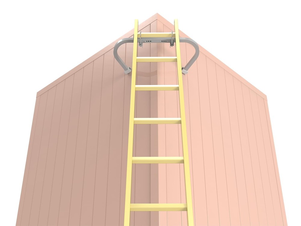 Corner Ladder Stabilizer and Roof Hook Silver Gray