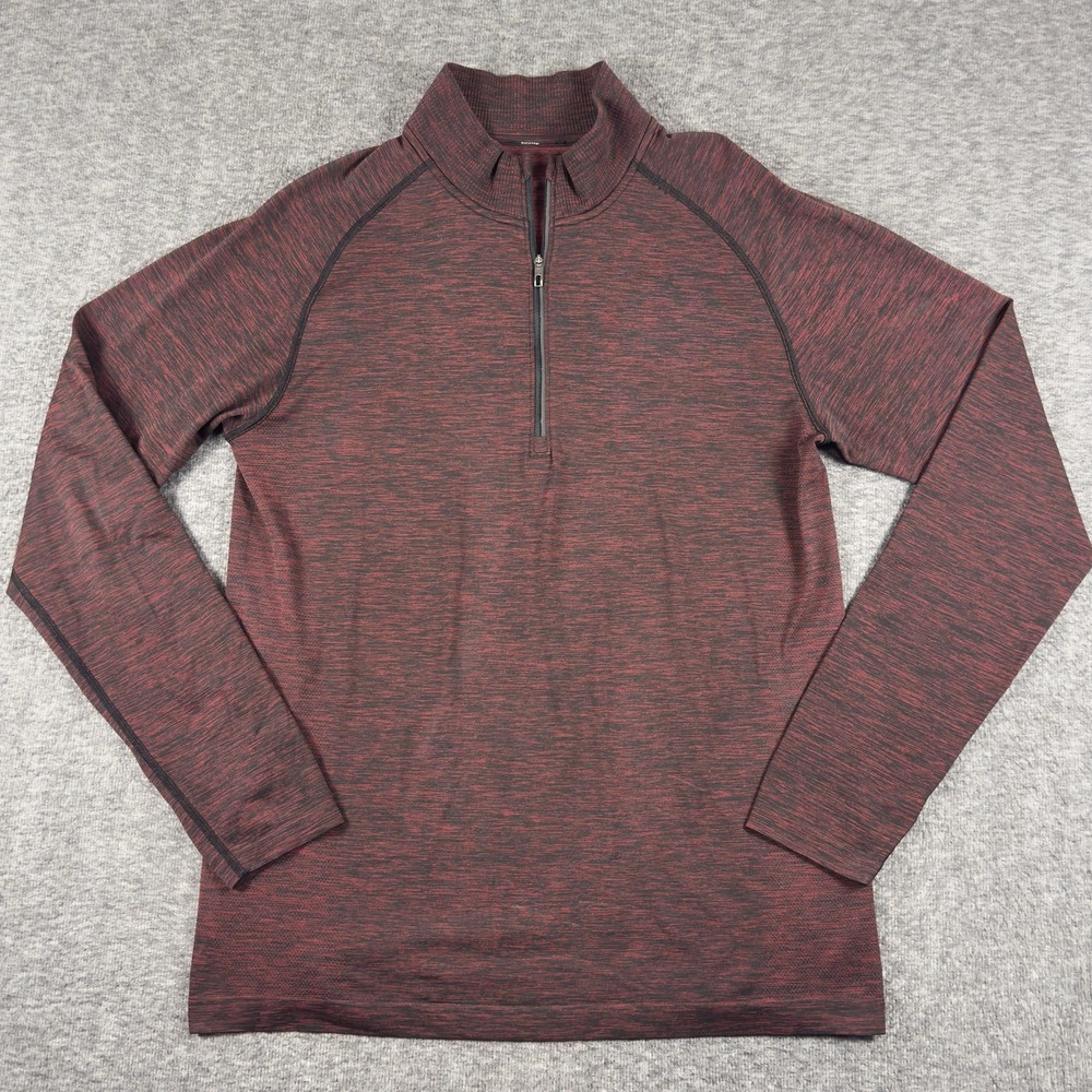 Lululemon Pullover Mens Large Red 1/4 Zip Long Sleeve Performance Athletic Top