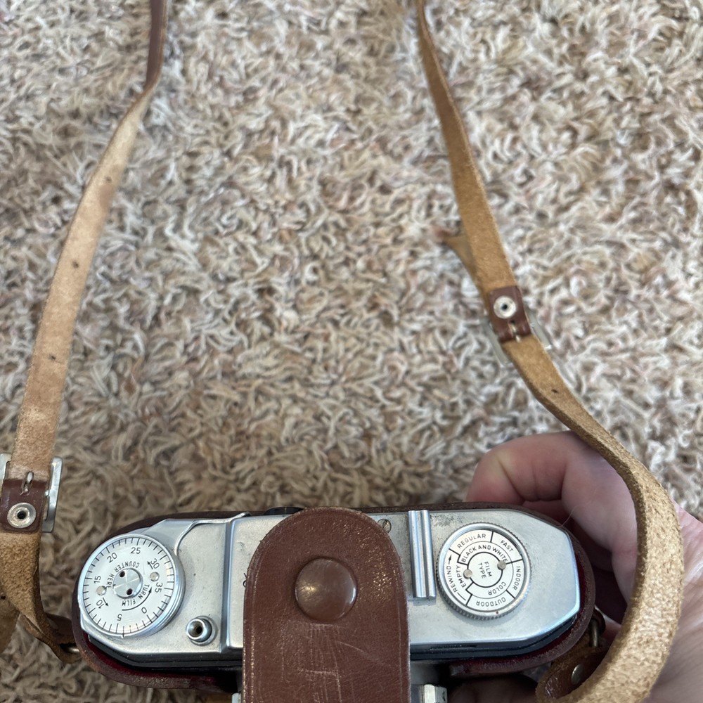 Tower 51 35mm Camera W/Leather Case Made In Germany 50mm Lens Untested