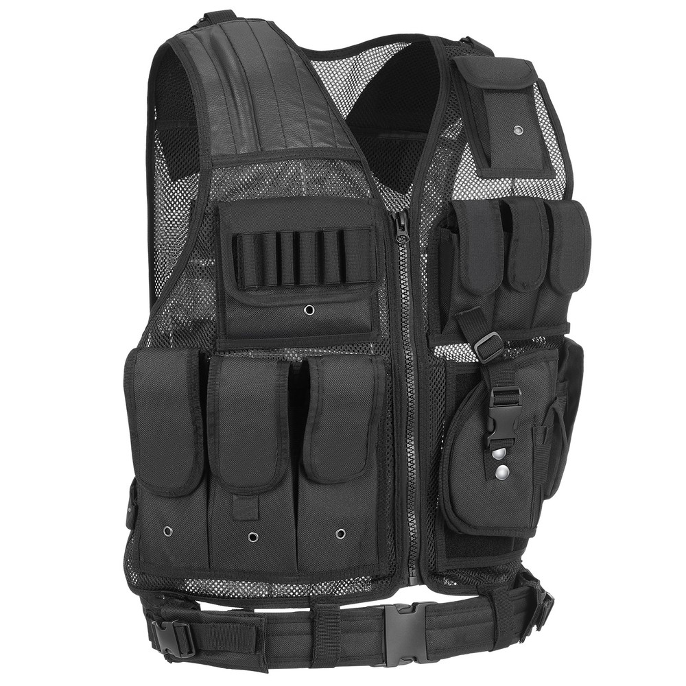 Tactical Vest Airsoft Breathable Quick Release Vest Adjustable for Training BAKW