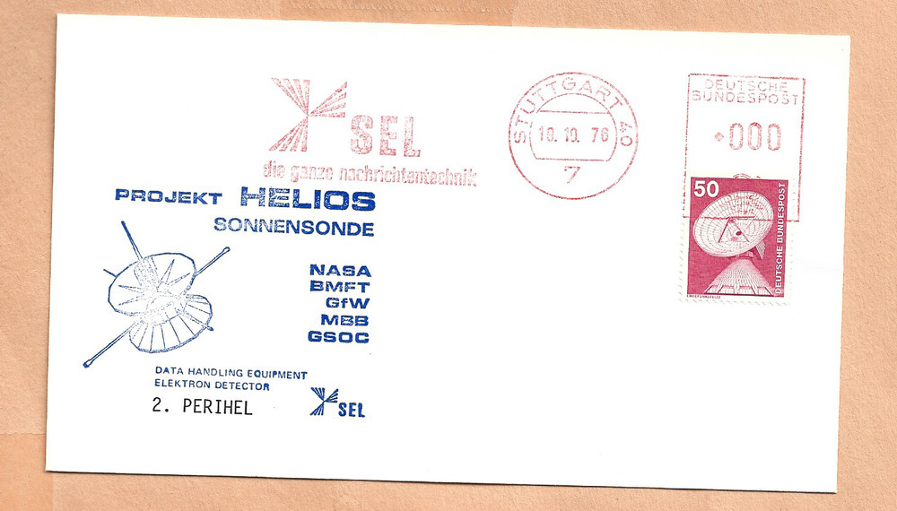 PROJECT HELIOS OCT 19,1976 STUTGART  SPACE COVER NASA
