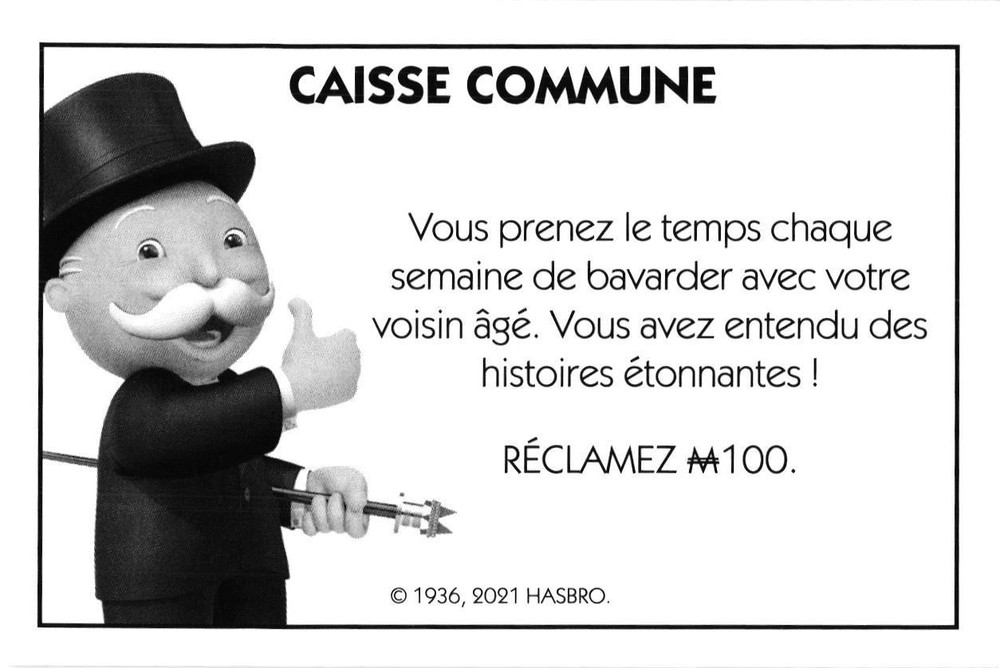 Carte Monopoly Caisse Commune