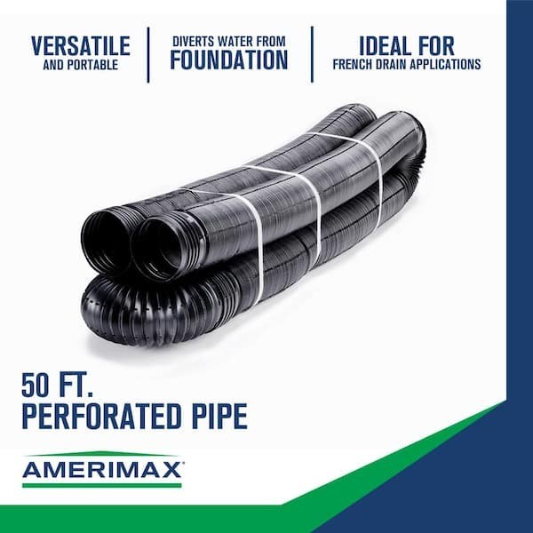 FLEX Drain 4 In. X 50 Ft. Copolymer Perforated Drain Pipe