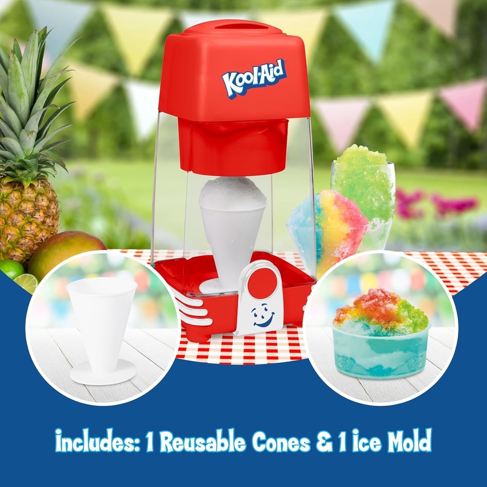 Efficient Shaved Ice Machine with Stainless Steel Blades - Include Ice Molds!