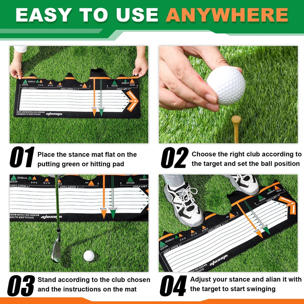 Golf Training Mat Practice Swing Mat Practice Equipment for Beginner Posture ...
