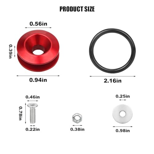 Bumper Trunk Quick Release Kit, Quick Release Front Rear Bumper Fasteners Red