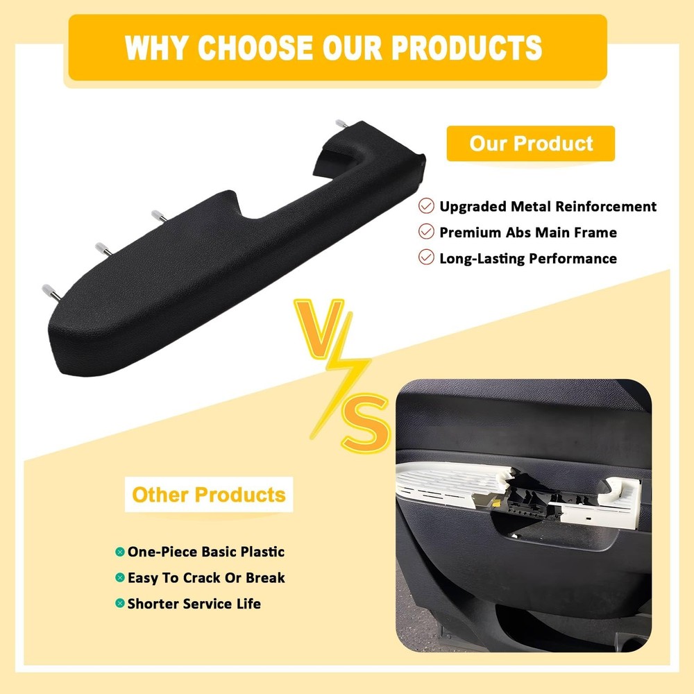 LLYZFED 22818465 Front Left Driver Side Armrest Side, Black