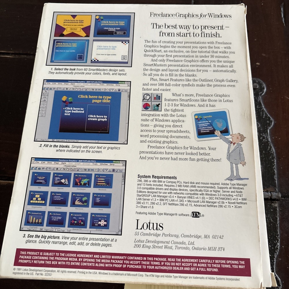 Lotus Freelance Graphics For Windows Software Evaluation Copy Release 1.0 NEW