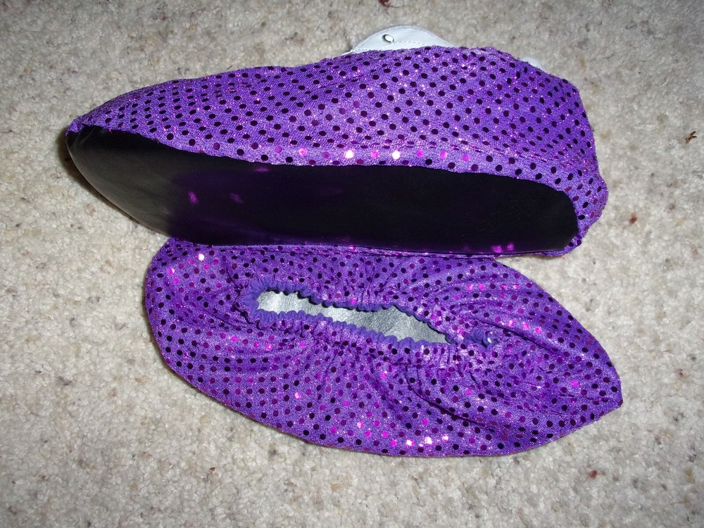 BOWLING SHOE COVERS PURPLE SEQUIN
