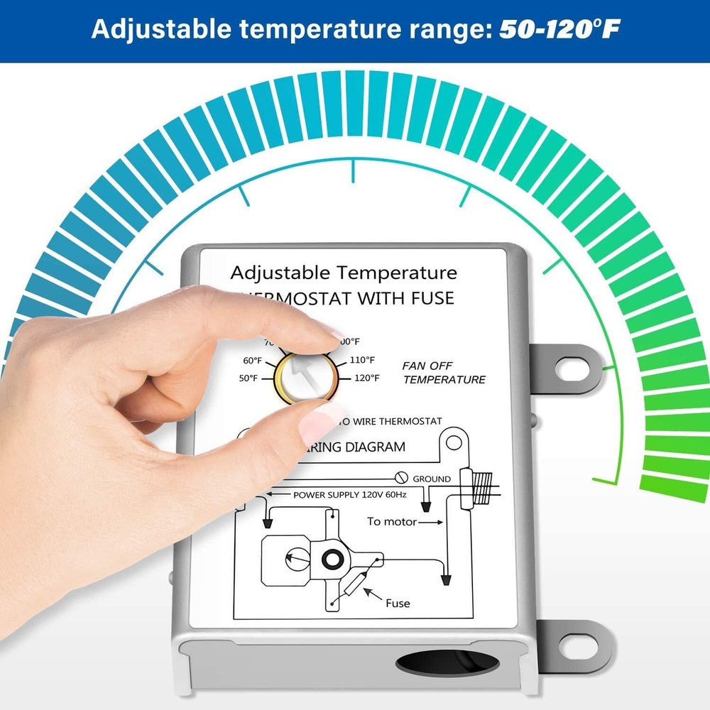 12" Shutter Exhaust Fan + Temp Control & Cord Kit, Ventilation Solution