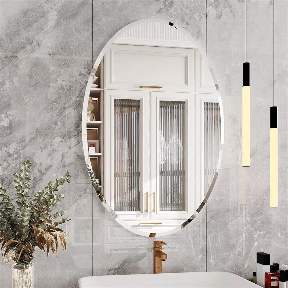 Multi-Shape Frameless Bathroom Mirror Prism Bevelled Vanity Mirror for Over Sink