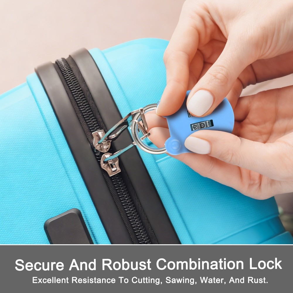 Combination Padlock (Small, Blue)(4 Pcs),Cat Shackle Code Locks