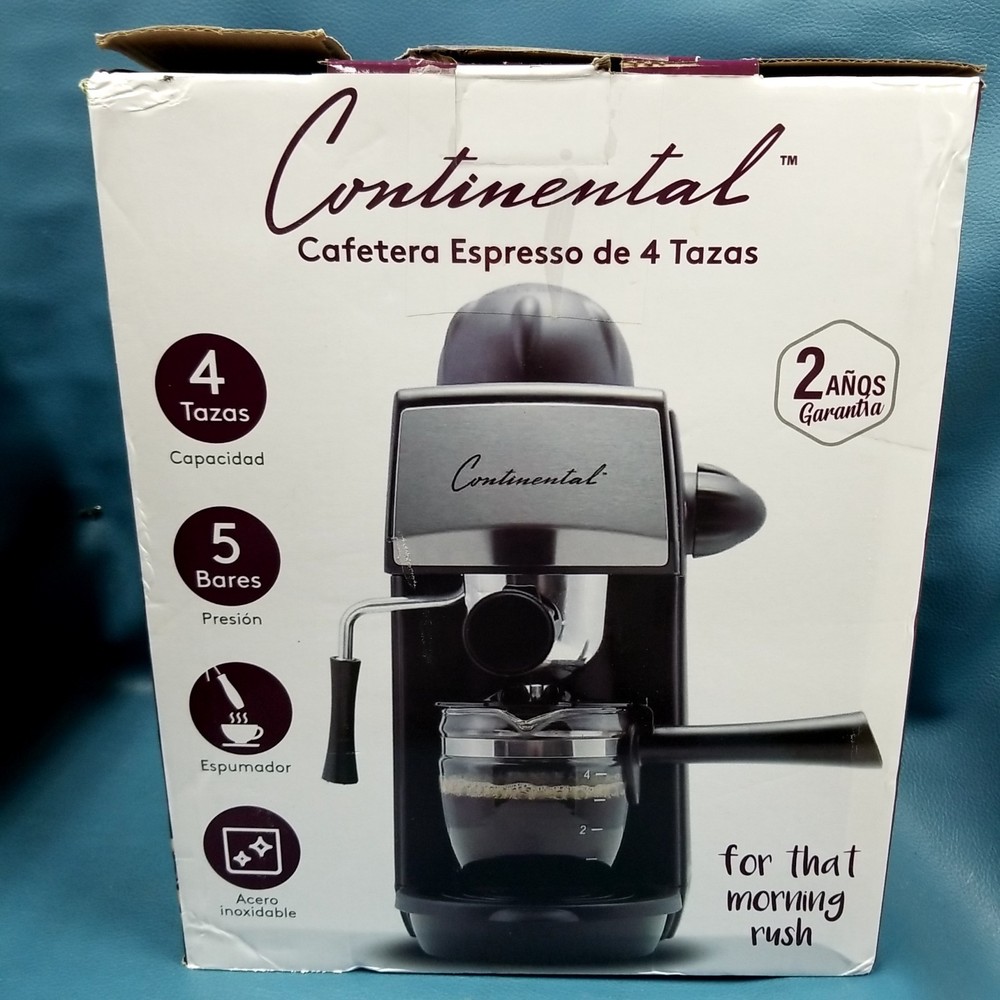 NIOB Continental CP-CE009 4 Cup Espresso Maker Black