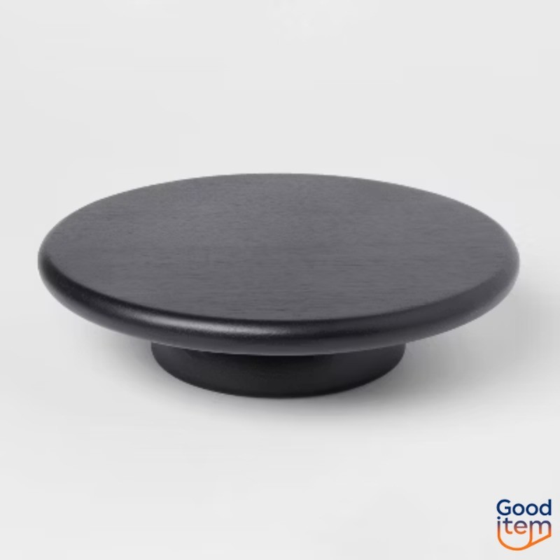 10.9" Acacia Modern Cake Stand Black - Threshold™