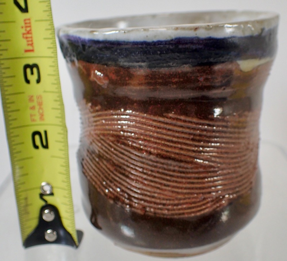 Unique Handmade Brown Glazed Clay Pottery Cup